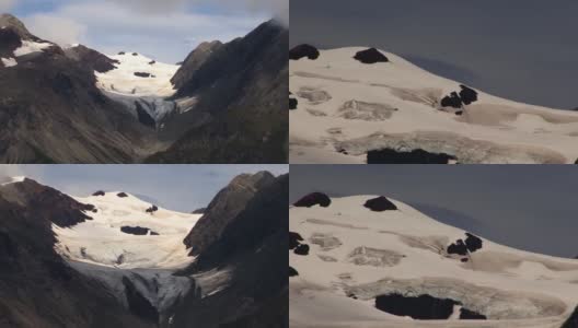 位于阿拉斯加冰川湾国家公园山脉之间的冰川。高清在线视频素材下载