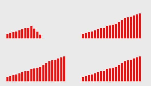 动画财务红色增长图表。经济增长条形图。矢量插图孤立在白色背景。高清在线视频素材下载