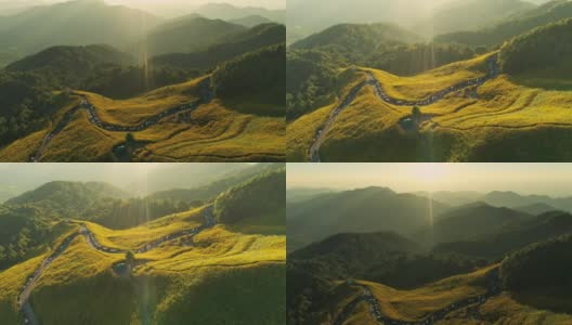黄山上的山景在Mae U Kho, Khun Yuam区，Mae Hong Son高清在线视频素材下载