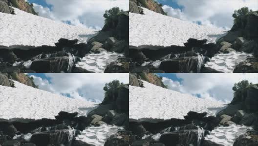 大冰川上的山河。高清在线视频素材下载
