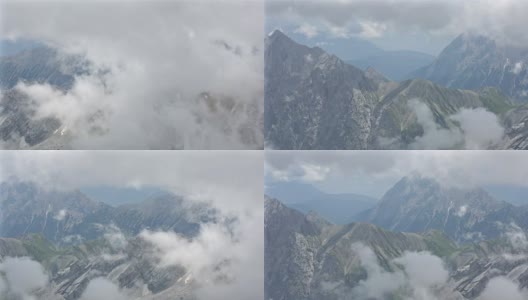 摇摄:鸟瞰图Zugspitze阿尔卑斯阿尔卑斯山脉景观德国之巅高清在线视频素材下载