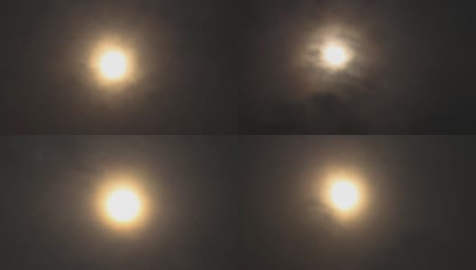 圆月在薄雾中，夜在昼高清在线视频素材下载