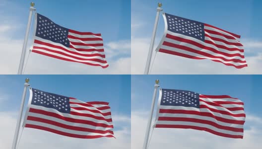 美利坚合众国国旗刻有4k高清在线视频素材下载