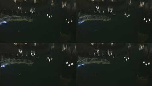 中国澳门城夜景池塘倒影全景4k高清在线视频素材下载