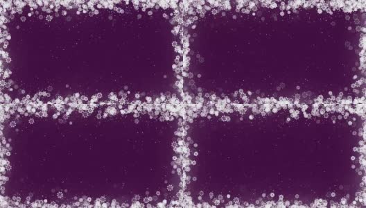圣诞贺卡框架与雪花在紫色的背景。高清在线视频素材下载