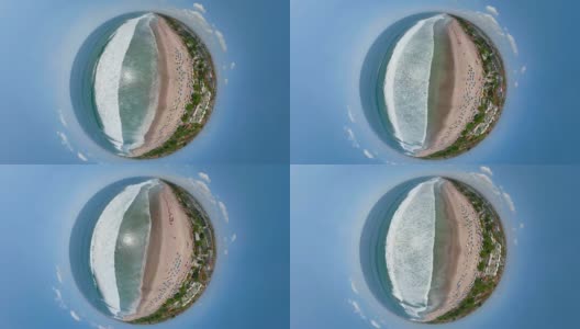 鸟瞰图美丽的海滩，巴厘岛，库塔高清在线视频素材下载