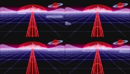 太空城市隧道合成波背景3d渲染高清在线视频素材下载