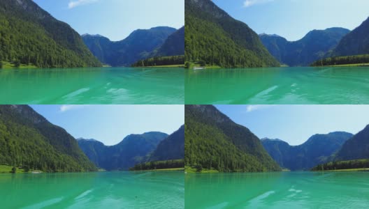 贝希特斯加登湖Königssee，一个阳光明媚的夏日高清在线视频素材下载