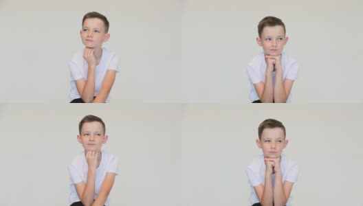 忧郁的男孩肖像高清在线视频素材下载