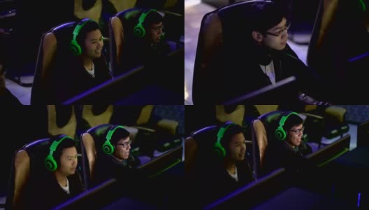淘金拍摄亚洲朋友玩电脑游戏高清在线视频素材下载