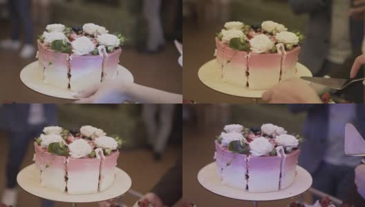 蛋糕。糖果棒婚礼，糖果自助餐高清在线视频素材下载