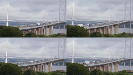 苏格兰法夫郡爱丁堡附近的三座桥高清在线视频素材下载