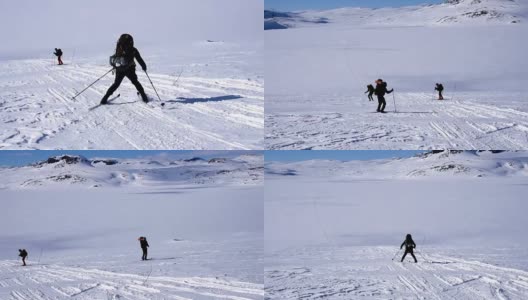 偏远地区滑雪高清在线视频素材下载