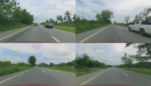 (时间流逝)POV汽车在路上行驶高清在线视频素材下载