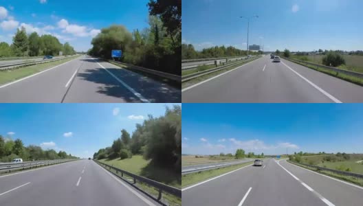 在高速公路上行驶的延时汽车高清在线视频素材下载
