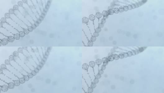 旋转丛DNA链与脉冲运行-浅蓝色版本高清在线视频素材下载