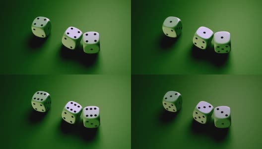 绿色背景的骰子高清在线视频素材下载