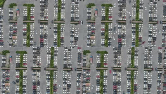 T/L PAN Top View over Outdoor Parking Lots高清在线视频素材下载