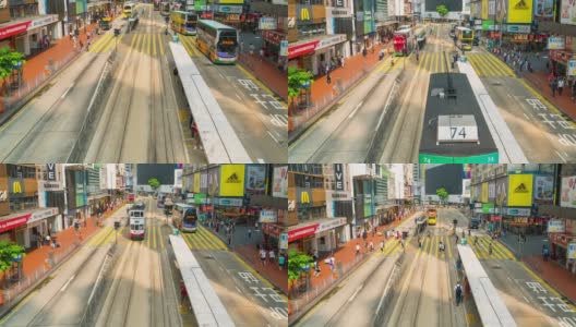 香港市区周边交通，中环及金钟高速公路交通及天际线大厦城市景观高清在线视频素材下载