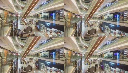 广州市市中心著名商场室内主厅延时全景4k中国高清在线视频素材下载
