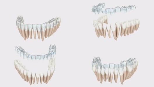 无牙套或隐形固位体可以进行咬合矫正。医学精准3D动画高清在线视频素材下载