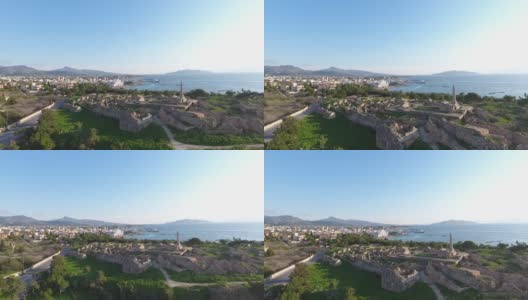 埃伊纳岛岛,希腊。阿波罗神庙(科洛纳山)。高清在线视频素材下载