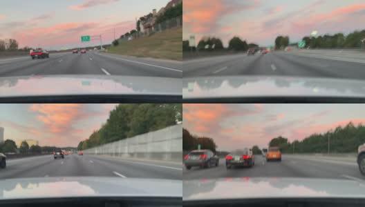 佐治亚州亚特兰大高速公路上交通的延时视频高清在线视频素材下载