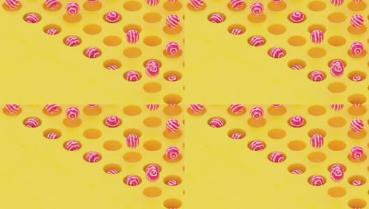 糖果焦糖背景循环动画。彩色鲜艳的粉红色。抽象艺术高清在线视频素材下载