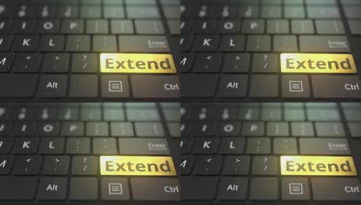 黑色电脑键盘，金色扩展键高清在线视频素材下载