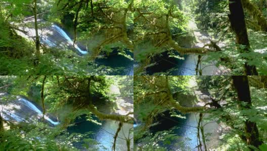俄勒冈州银瀑布州立公园的德雷克瀑布高清在线视频素材下载