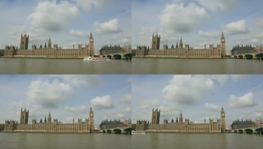威斯敏斯特大教堂和大本钟，伦敦，英国高清在线视频素材下载