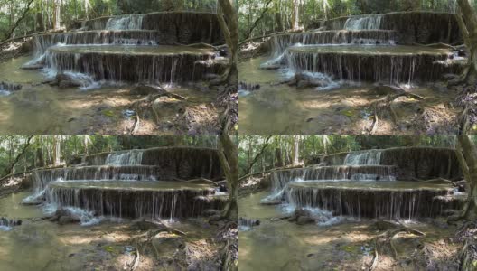 夏季热带森林的瀑布，怀美卡明瀑布高清在线视频素材下载