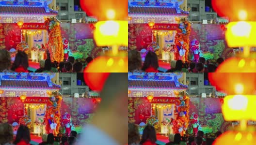 中国的灯笼和舞龙在中国新年。高清在线视频素材下载
