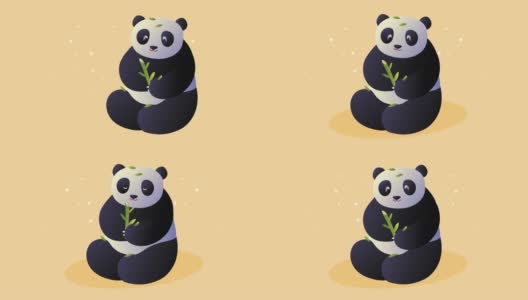 亚洲文化熊猫熊动画高清在线视频素材下载