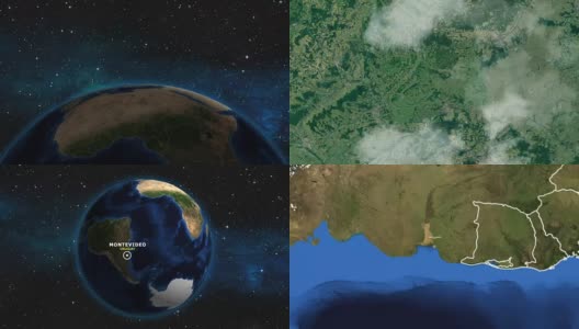 地球放大地图-乌拉圭蒙得维的亚高清在线视频素材下载