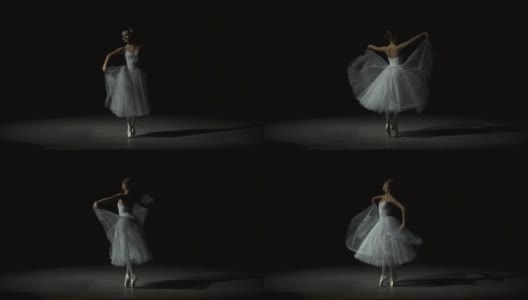 舞台上美丽的芭蕾舞者高清在线视频素材下载