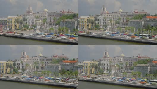 高角度多莉建立拍摄哈瓦那古巴天际线高清在线视频素材下载