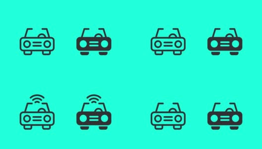智能汽车图标-矢量动画高清在线视频素材下载