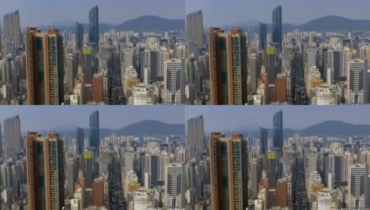 从空中俯瞰香港弥敦道高清在线视频素材下载
