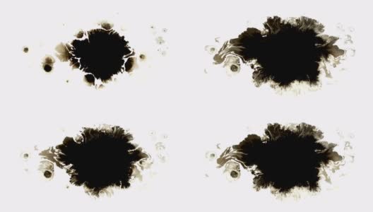 一滴黑色水彩画在4k白色液体的表面上高清在线视频素材下载