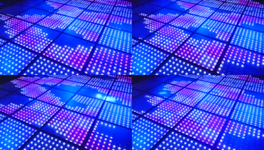 夜店的舞池里有Led灯。Led灯面板地板高清在线视频素材下载