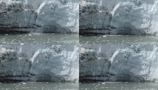 从玛格丽冰川上落下的小块冰。气候变化,阿拉斯加。高清在线视频素材下载