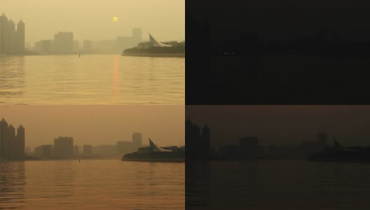 广州珠江日落高清在线视频素材下载