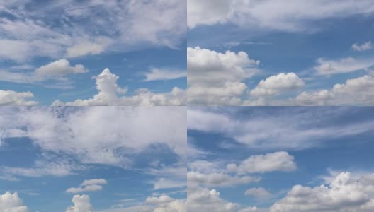戏剧性的大气全景观看4K延时镜头的蓝天和美丽的夏天的云视频剪辑。高清在线视频素材下载