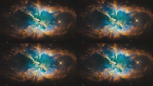 外太空的银河星云图解高清在线视频素材下载