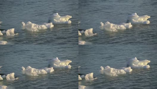 格陵兰岛的冰山漂浮在北冰洋上高清在线视频素材下载