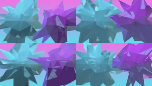 低多边形现代三角形3d渲染抽象背景动画高清在线视频素材下载