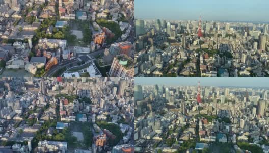 东京塔城市景观高清在线视频素材下载