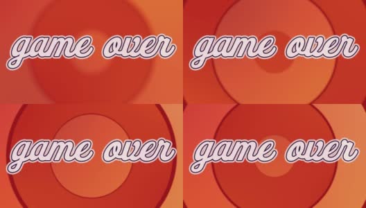 橙色背景上的同心圆效果的游戏文本数字动画高清在线视频素材下载