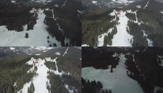 冬天在İlgaz山拍摄的滑雪山的画面高清在线视频素材下载